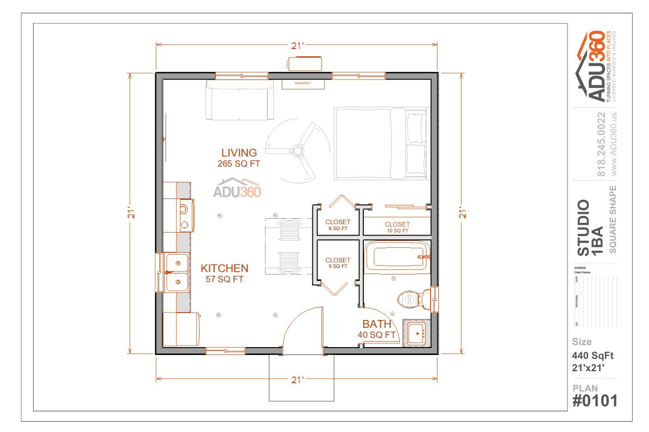 #0101 – Studio 1 BA – 440 sqft