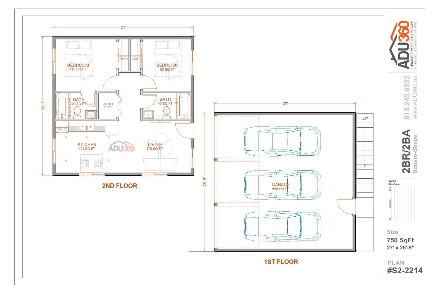 #S2-2214 – 2BR/2BA – 750 sqft